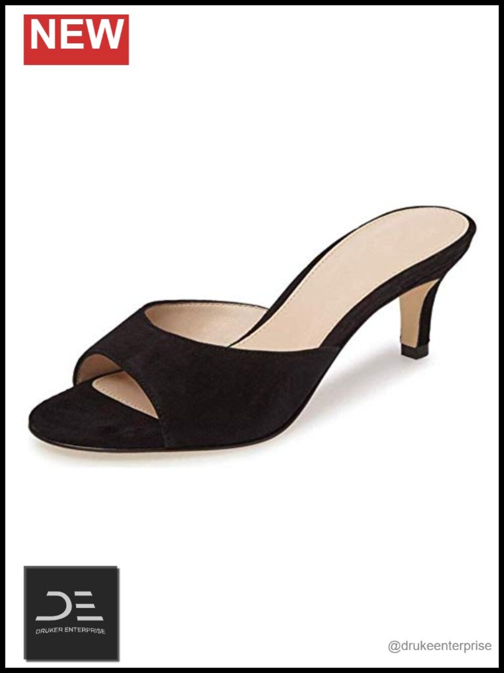 Low Heel Kitten Heel Mules Peep Toe Slingback Sandals Slip On Suede Women Dress